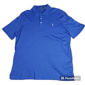 Polo Ralph Lauren Men's Large Navy Blue Classic‎ Fit Cotton Short Sleeve Polo